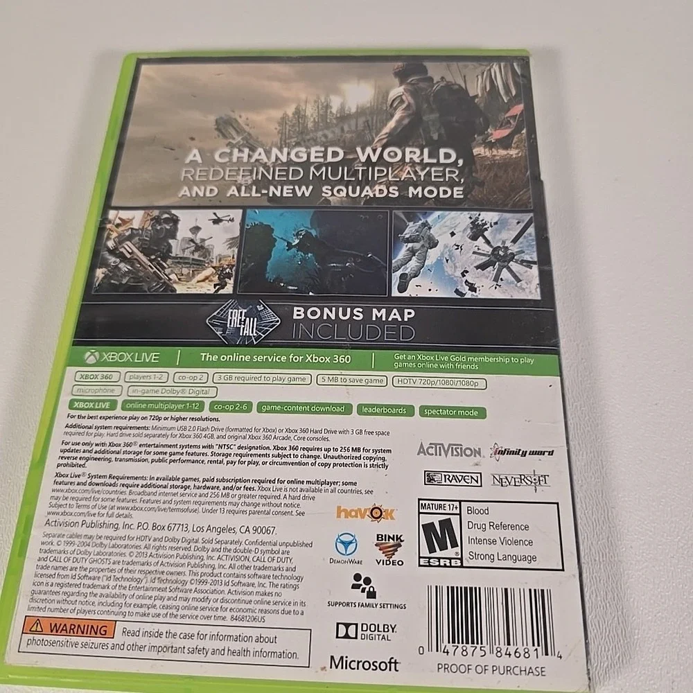 XBOX 360 Call‎ of Duty: Ghosts. Free FAST SHIPPING